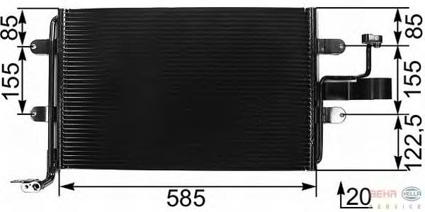 Radiador de aparelho de ar condicionado VAG 1J0820411H