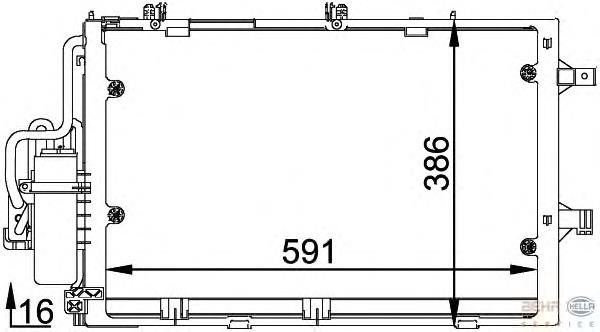 8FC351300601 HELLA Radiador de aparelho de ar condicionado