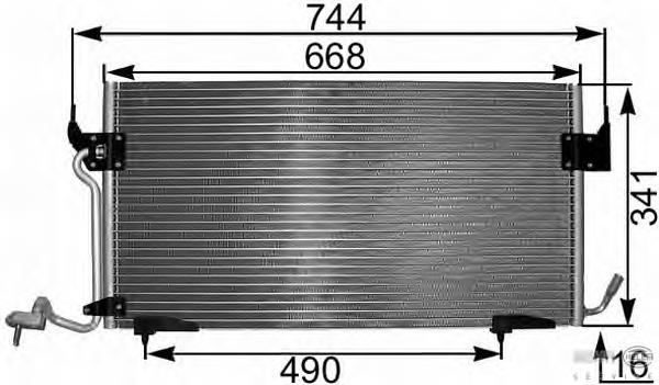9624722380 Peugeot/Citroen Radiador de aparelho de ar condicionado