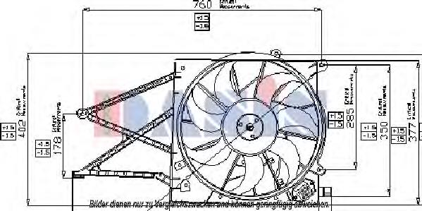 Difusor do radiador de esfriamento, montado com motor e roda de aletas 1341346 Opel