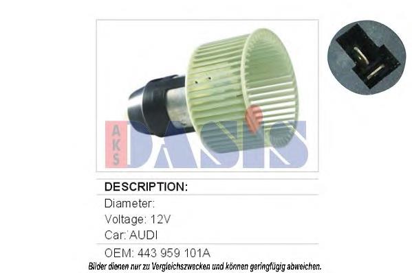 Motor de ventilador de forno (de aquecedor de salão) VAG 443959101