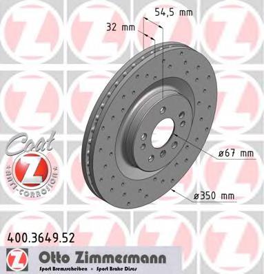 400364952 Zimmermann Disco do freio dianteiro