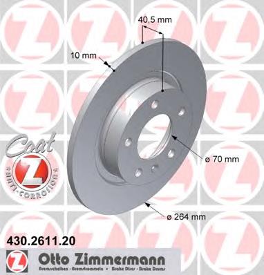 Disco do freio traseiro BDA264910 Open Parts