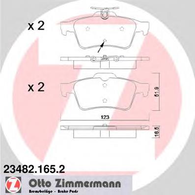 234821652 Zimmermann Sapatas do freio traseiras de disco