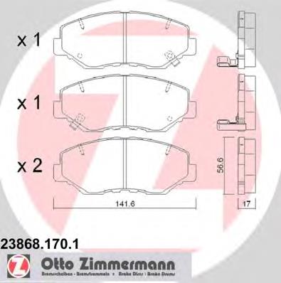 Sapatas do freio dianteiras de disco Zimmermann 238681701 preço, a partir de 38,56 USD