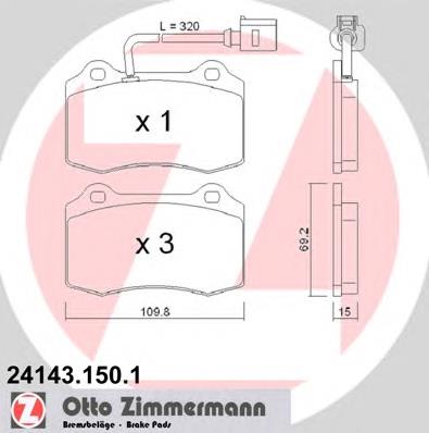 1ML698151 VAG Sapatas do freio dianteiras de disco