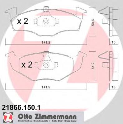Sapatas do freio dianteiras de disco Zimmermann 218661501 preço, a partir de 29,03 USD