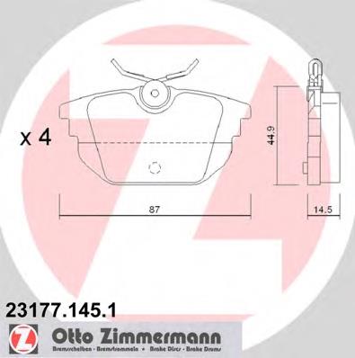 Sapatas do freio traseiras de disco 77362354 Fiat/Alfa/Lancia
