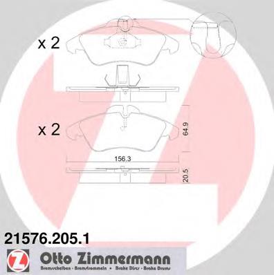 Sapatas do freio dianteiras de disco Zimmermann 215762051 preço, a partir de 29,98 USD