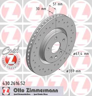 430261652 Zimmermann Disco do freio dianteiro