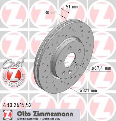430261552 Zimmermann Disco do freio dianteiro