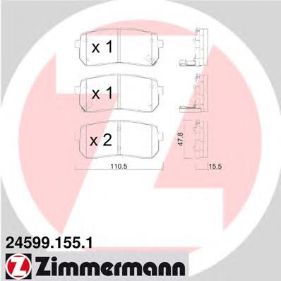 Sapatas do freio traseiras de disco Zimmermann 245991551 preço, a partir de 22,44 USD