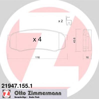 Sapatas do freio traseiras de disco Zimmermann 219471551 preço, a partir de 23,39 USD
