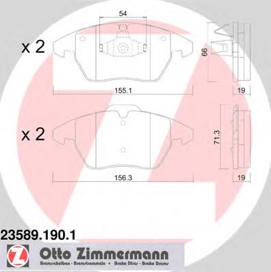 235891901 Zimmermann Sapatas do freio dianteiras de disco