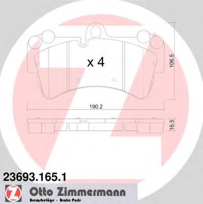 236931651 Zimmermann Sapatas do freio dianteiras de disco