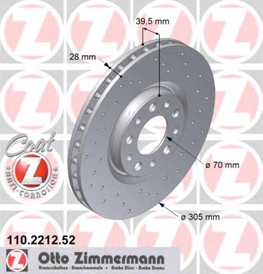 Disco do freio dianteiro Zimmermann 110221252 preço, a partir de 62,99 USD