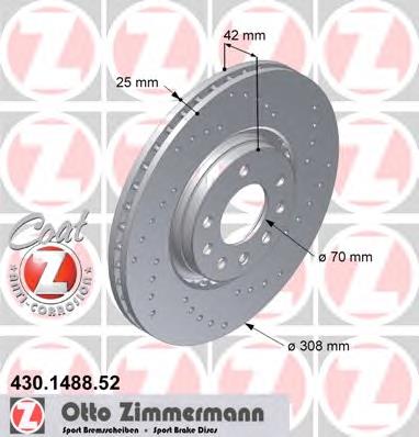 430148852 Zimmermann Disco do freio dianteiro