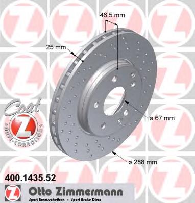 400143552 Zimmermann Disco do freio dianteiro