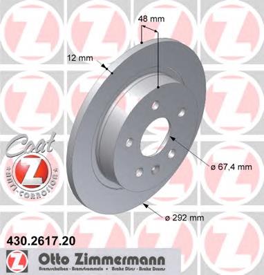 430261720 Zimmermann Disco do freio traseiro