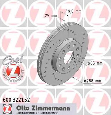 Disco do freio dianteiro Zimmermann 600322152 preço, a partir de 47,49 USD