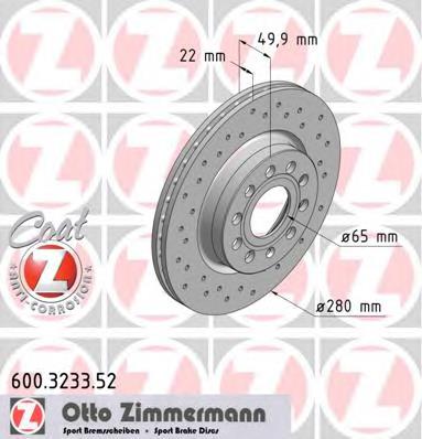 600323352 Zimmermann Disco do freio dianteiro
