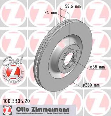 Disco do freio dianteiro Zimmermann 100330520 preço, a partir de 94,76 USD