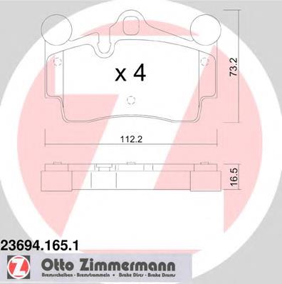 236941651 Zimmermann Sapatas do freio traseiras de disco