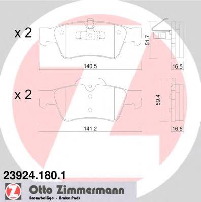 239241801 Zimmermann Sapatas do freio traseiras de disco