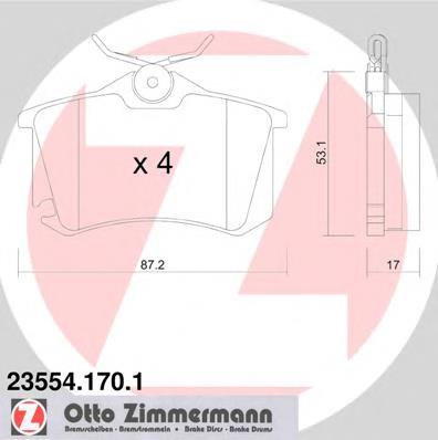 235541701 Zimmermann Sapatas do freio traseiras de disco