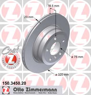 Disco do freio traseiro Zimmermann 150345020 preço, a partir de 71,28 USD