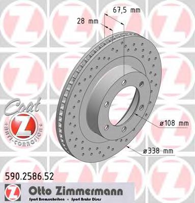 Disco do freio dianteiro Zimmermann 590258652 preço, a partir de 62,01 USD