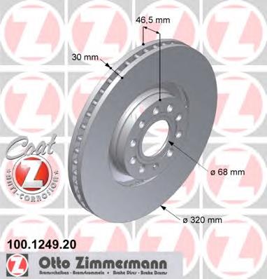 Disco do freio dianteiro Zimmermann 100124920 preço, a partir de 105,56 USD