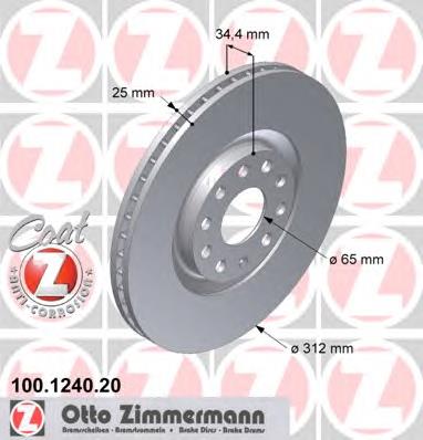 Disco do freio dianteiro Zimmermann 100124020 preço, a partir de 61,62 USD
