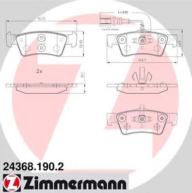 243681902 Zimmermann Sapatas do freio traseiras de disco