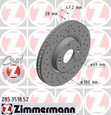 285351852 Zimmermann Disco do freio dianteiro