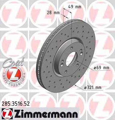 285351652 Zimmermann Disco do freio dianteiro