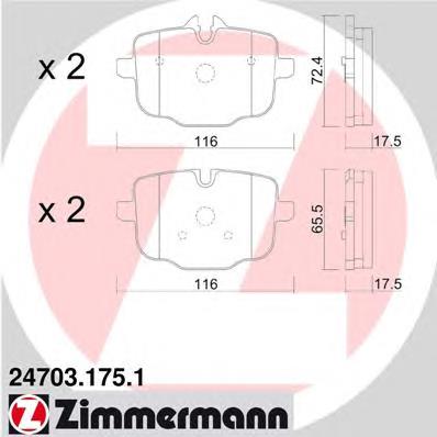 247031751 Zimmermann Sapatas do freio traseiras de disco
