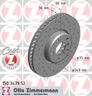 Disco do freio dianteiro Zimmermann 150347952 preço, a partir de 114,07 USD