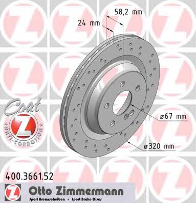 400366152 Zimmermann Disco do freio traseiro