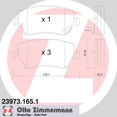 239731651 Zimmermann Sapatas do freio dianteiras de disco