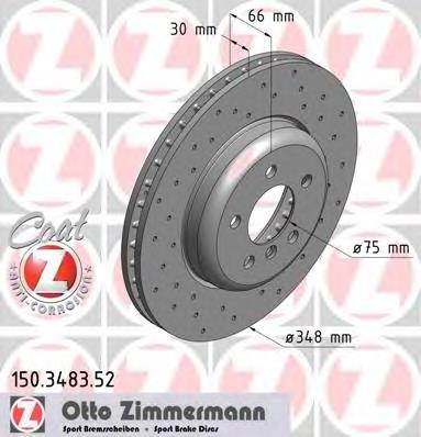 Disco do freio dianteiro 150348352 Zimmermann