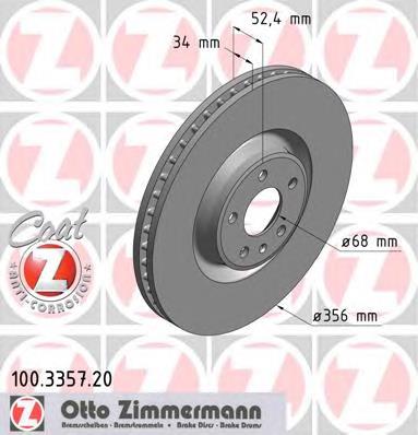 Disco do freio dianteiro Zimmermann 100335720 preço, a partir de 103,43 USD