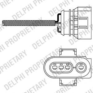Sonda lambda, sensor de oxigênio até o catalisador 6KE906265B VAG