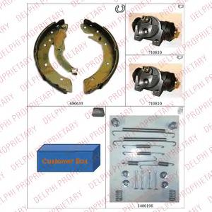 Sapatas do freio traseiras de tambor, montadas com cilindros, kit TRW GSK1223