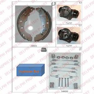 Compre 42416W Peugeot/Citroen Sapatas do freio traseiras de tambor, montadas com cilindros, kit