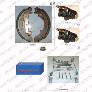 H68054 Brembo Sapatas do freio traseiras de tambor, montadas com cilindros, kit