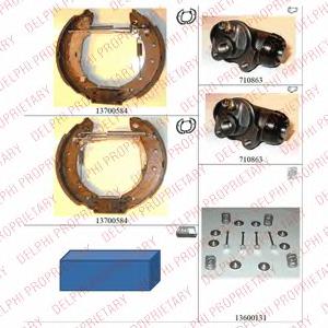 Sapatas do freio traseiras de tambor, montadas com cilindros, kit FMK326 Ferodo