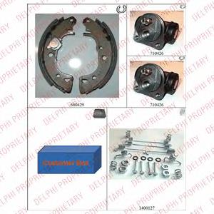 Sapatas do freio traseiras de tambor, montadas com cilindros, kit Delphi 756 preço, a partir de 87,02 USD