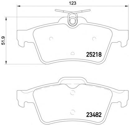 1647875980 Peugeot/Citroen Sapatas do freio traseiras de disco