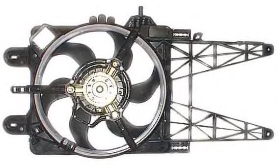 46785738 Fiat/Alfa/Lancia Difusor do radiador de esfriamento, montado com motor e roda de aletas